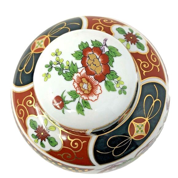 Hand Painted Imari Ginger Jar Colorful w/Gold Trim VTG Japan Porcelain Elegant - Picture 9 of 12